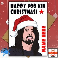 Dave Grohl Foo Fighters Personalised Christmas Card Any Name OR Relative