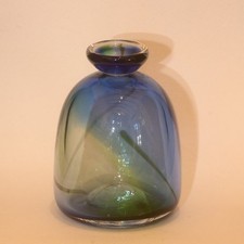Small Glass Bud Vase- Blue &