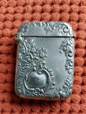 Antique Art Nouveau Silver Plate Vesta Case. Deakin & Francis Match Box.