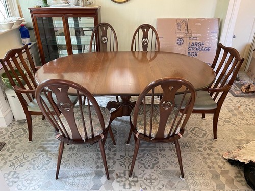 Ercol dining table and chairs - ercol,