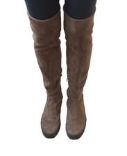 *STUART WEITZMAN* OTK ‘Playtime’ Boots Ultrastretch Suede Brown US6.5 UK4.5