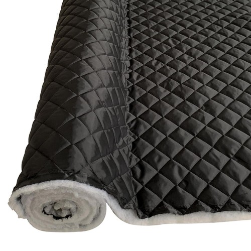 Quilted fabric black - quilted, 2oz
