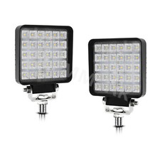 2Pc 4in 90W LED Fog Light 5 Mode Strobe Square Work Light Off-Road Driving Light