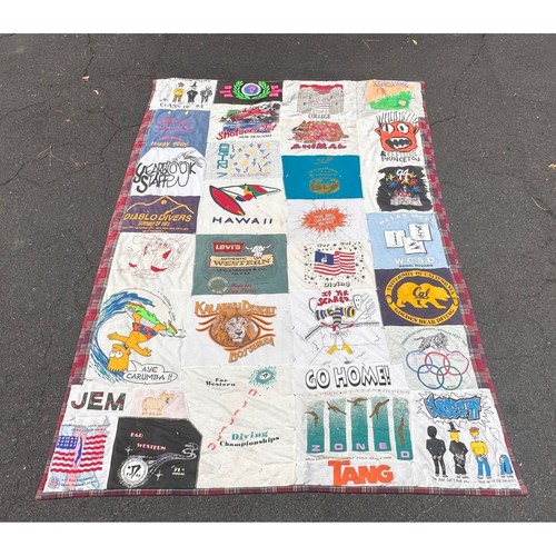 Vtg 90s graphic shirt quilt - vtg, t-shirt