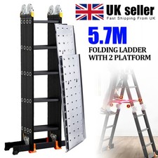 Aluminium folding ladder - aluminium,