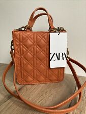 new ZARA Pu Leather  ORANGE TOTE small quilted bag new with tags BAG