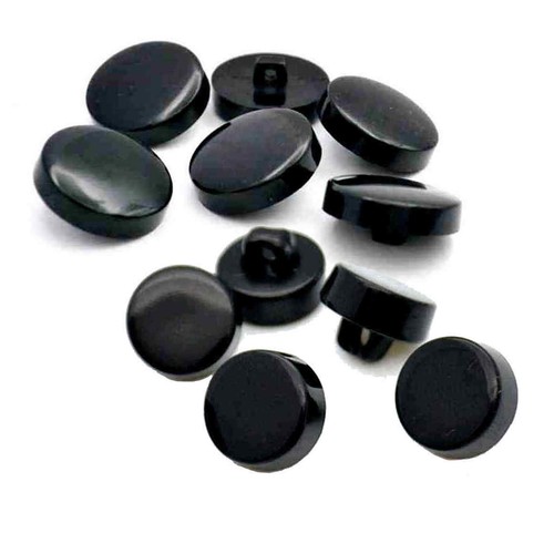 Black shank buttons 15mm - black, 18mm