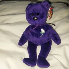 TY Beanie Babies Princess Diana Bear. Rarest with PVC Pellets and NO SPACE