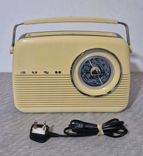 Retro 1960s Design Bush TR82/B Portable Transistor Radio FM MW LW Beige TR82BLU