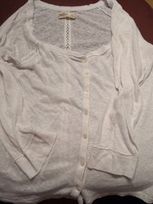 Womens Hollister Long Sleeved Top Full Bottons White Size S