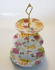 3 Tier Ceramic Vintage Floral Display Cake Stands Afternoon Tea Events Catering 