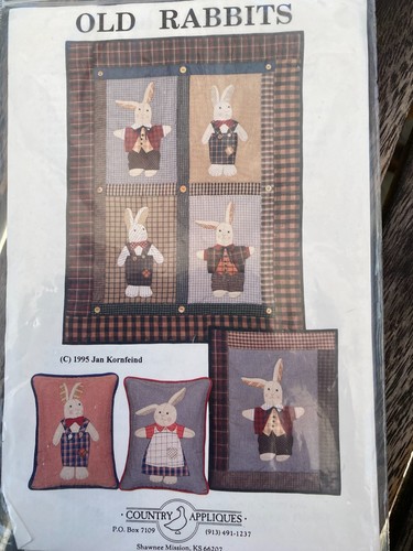 Country appliques old - appliques, rabbits