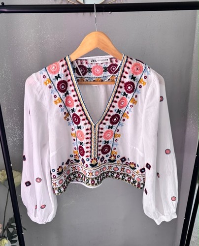Zara white embroidered - zara,