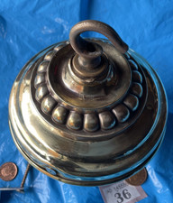 147mm ANTIQUE vintage CEILING ROSE chandelier hook OLD jelly mould BRASS   c1880