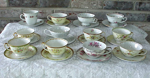 Vintage mismatched china tea - china,