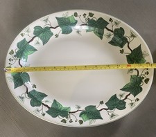 Wedgwood Napoleon Ivy Green Trim 14" Oval Serving Platter Dish Meat Plate? 