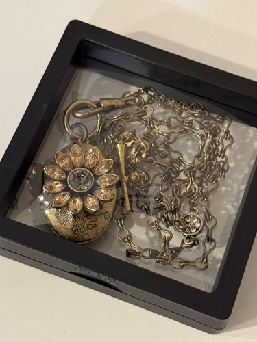 Fossil locket necklace - necklace, floral