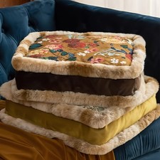 Boho Style Thickened Tatami Seat Cushion Flowers Print Plush Dining Chair Pad