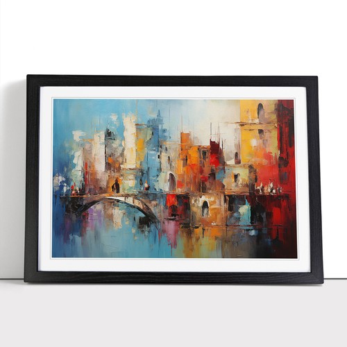 Venice abstract framed wall - framed,