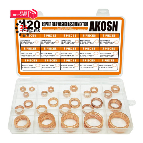 120 pcs copper washers - 120,