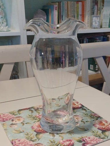 Vintage large vase clear - large, glass