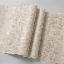 Glitter Textured Beige Wallpaper Metallic Silver Wall Paper for Bedroom Home UK