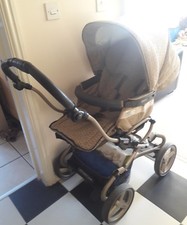 Bebe car/ pram pushchair stroller   champagne gold unisex sprung chassis base 