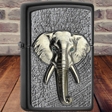 ZIPPO PETROL 3D ELEPHANT EMBLEM DESIGN WINDPROOF JET FLAME LIGHTER GREAT GIFTSET