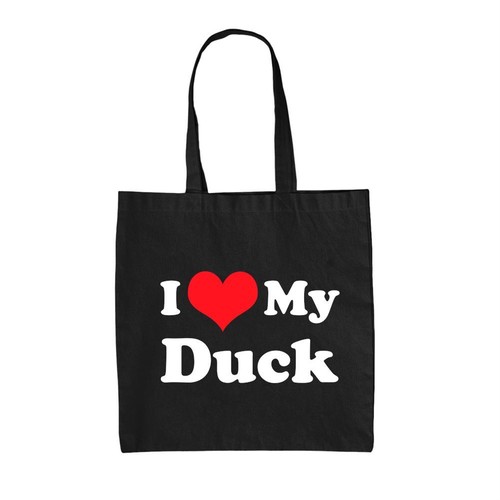 Love duck canvas tote - love,