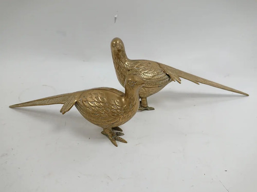 Vintage brass pheasant - brass,