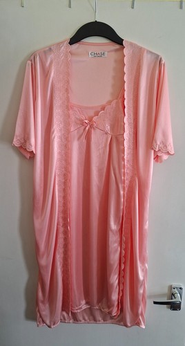 Peach satin nightdress - satin, &