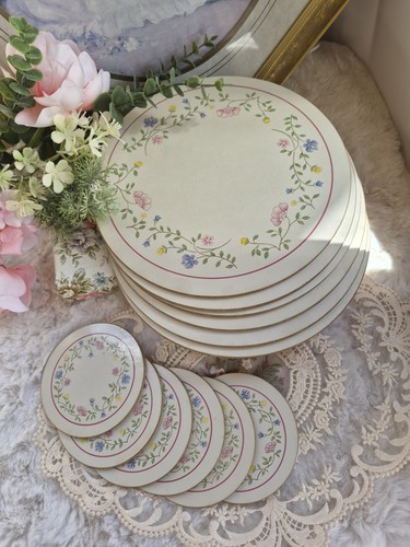 Vintage floral cork placemats - floral,