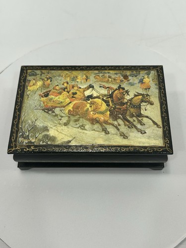 Vintage palekh troika horses - vintage,