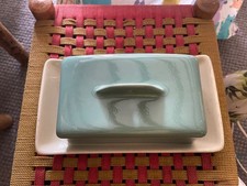 Vintage Original Bourne - Denby Manor Green Lidded 8'' Butter Dish. 