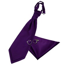 Mens Satin Plain Solid Cravat