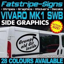 to fit VAUXHALL VIVARO SWB MK1 GRUMPY OLD GIT INSIDE STICKERS GRAPHICS CAMPERVAN