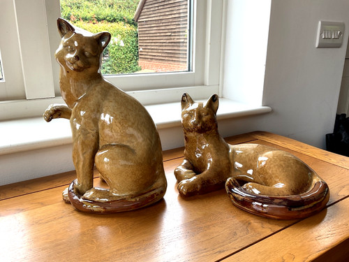 Pair large vintage ceramic - large,