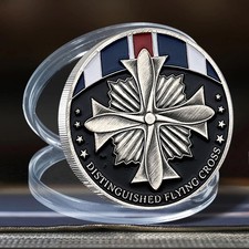 Distinguished Flying Cross Coin US Air Force Coin Silver Plated Pilot Award