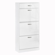 HOMCOM High Gloss Shoe Cabinet