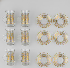 Turkish Tea Set of 6 Glass