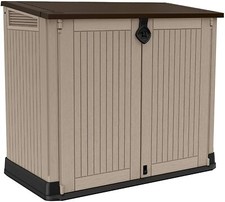 Outdoor Plastic Garden Storage shed Box Beige Brown Keter Store It Out Midi 845L
