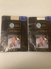 VINTAGE sixth sense SHEER STOCKINGS worn without suspenders white grey size L-XL