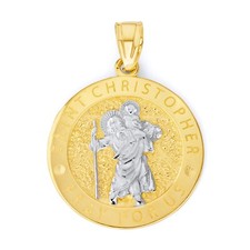 10k Solid Two-Tone Gold Saint