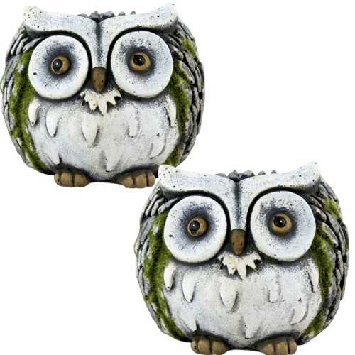Owl face cement - owl, plant