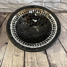 35cm Black Round Mosaic