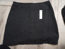 Ladies black mini skirt slitted 16 *George fashion