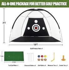 10x7ft Golf Practice Net Golf Hitting Aid Training Driving Chipping Indoor Out
