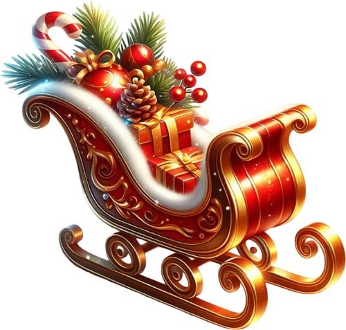 Christmas santa sleigh wall - santa,