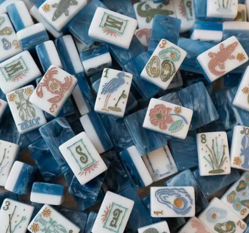 Beach blue mahjong - blue,