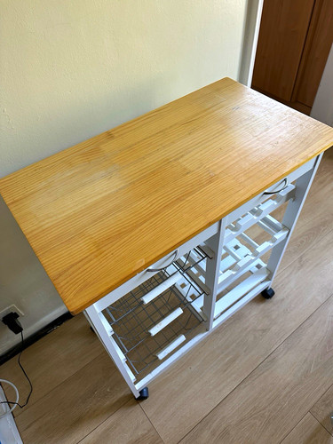 White kitchen trolley cart - white,